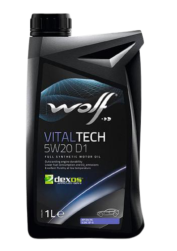 Моторное масло Wolf VitalTech 5W-20 D1, 1л  (WOLF: 161141)